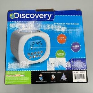 Discovery Blue and White Projection Alarm Clock: